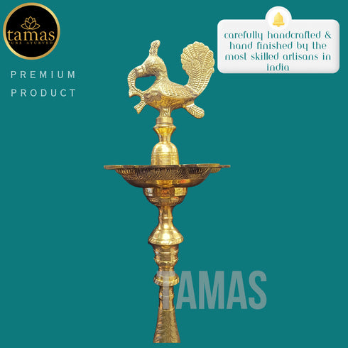Tamas Brass Peacock Diya Stand